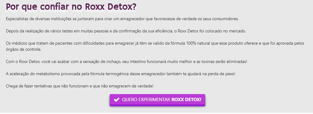 Roxx Detox Preco funciona 2